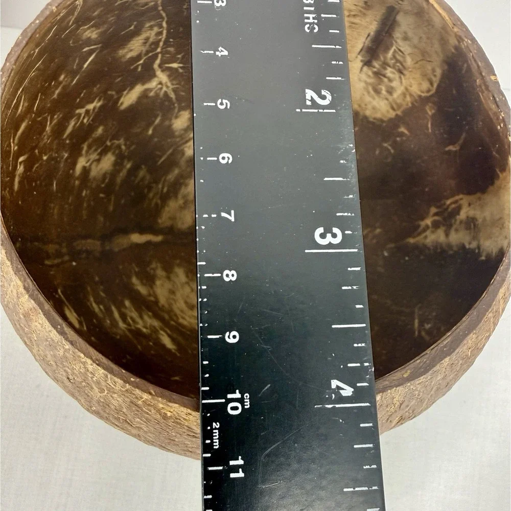 Coconut Shell Footed Bowl/ Cup‎ Set Of Three (3) Handmade Tropical Tiki Luau